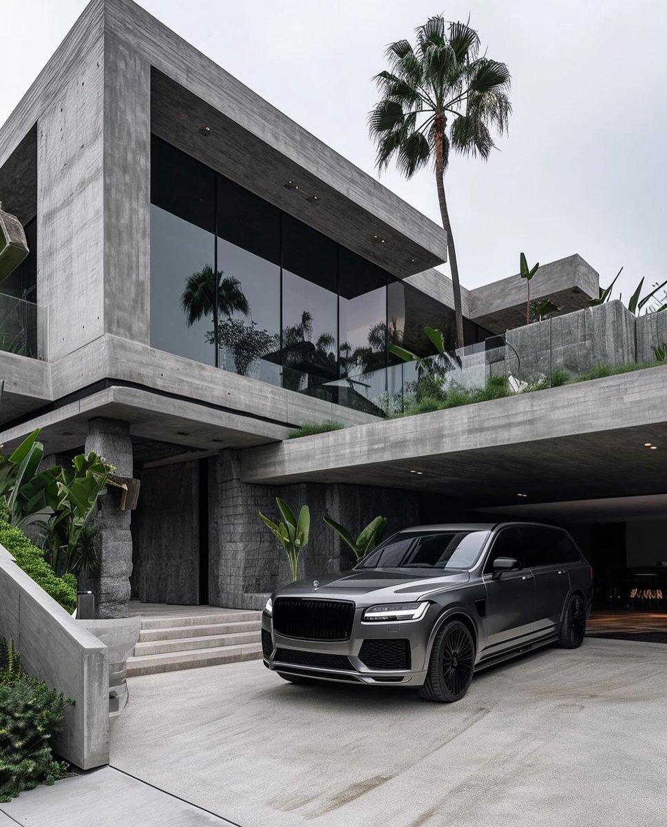 HOUSEPORN___'s tweet photo. Modern concrete house. https://t.co/9bSi31UOji
