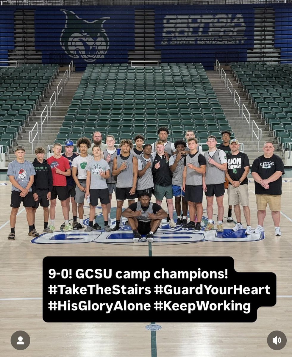 Great week of camp! Varsity 9-0 and camp champions with wins over AAAAAA and AAAAA competition while JV went 6-1 as well! Lots of work to do, but I already love this group! #TakeTheStairs #guardyourheartaboveallelse #Proverbs423 #HisGloryAlone 🙏