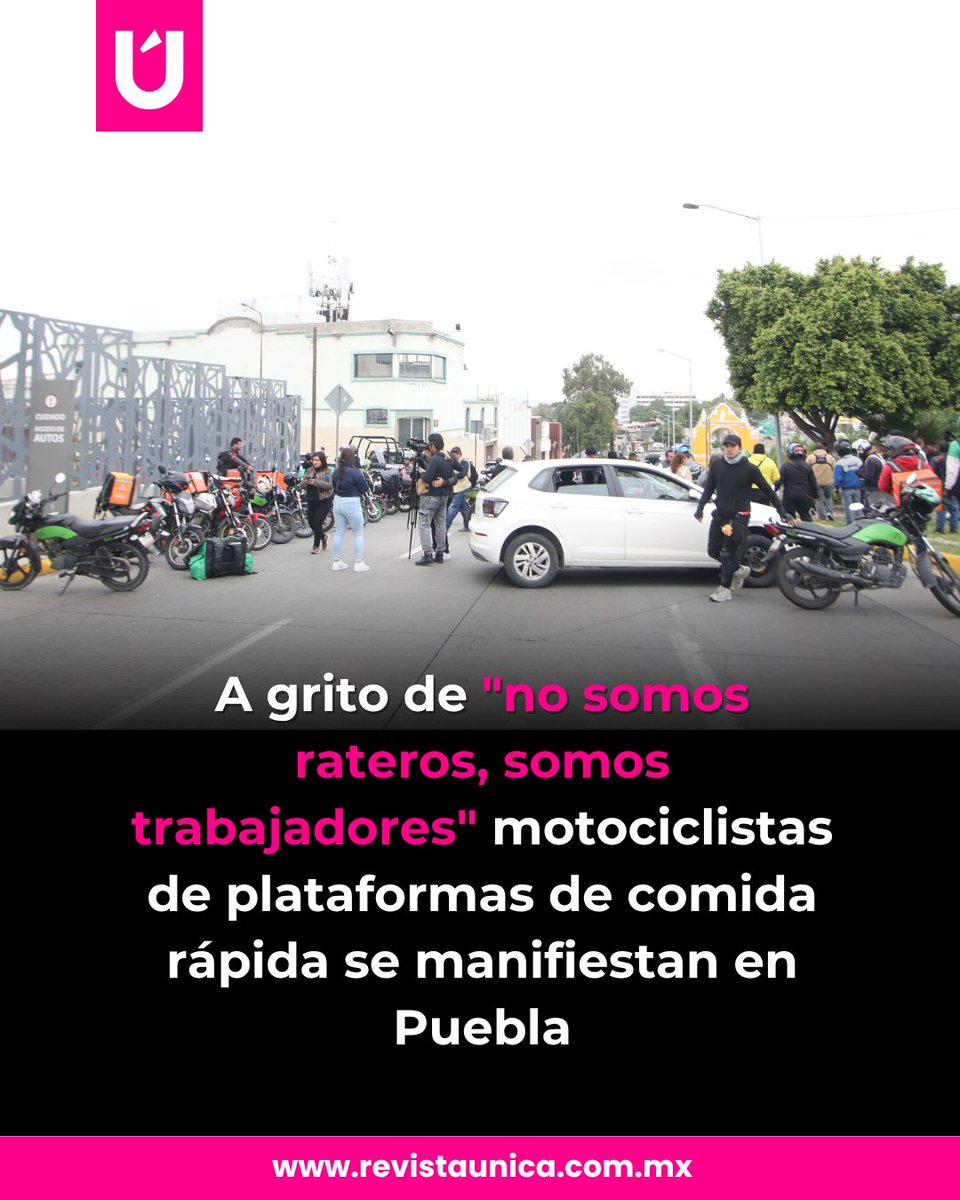 larevista_unica's tweet photo. 👀🏍 A grito de "no somos rateros, somos trabajadores" motociclistas de plataformas de comida rápida se manifiestan contra la "Ley de Movilidad".
Fotos: Miguel Ángel Huerta @Titomino
#revistaúnica #fotogaleriaunica #leychaleco #motociclistas #congresodepuebla #leyes #leycasco #puebla