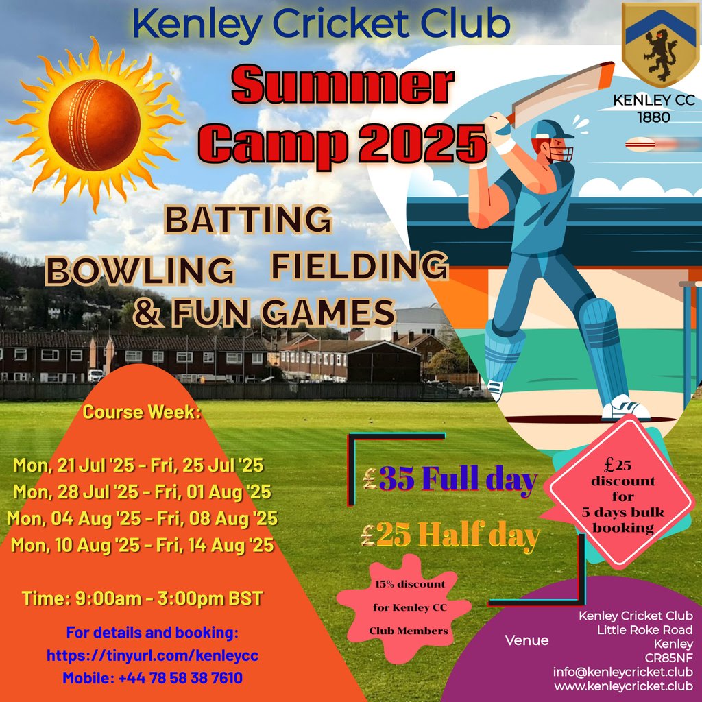 Kenleycricket's tweet photo. Summer Camp 2025 #Pitchero
https://t.co/PuG67a6EJB https://t.co/t2o2pxBmY1