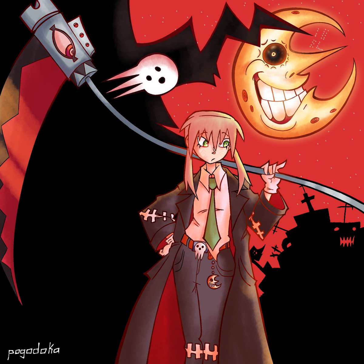 Maka, Soul and Lord Death
.
#souleater