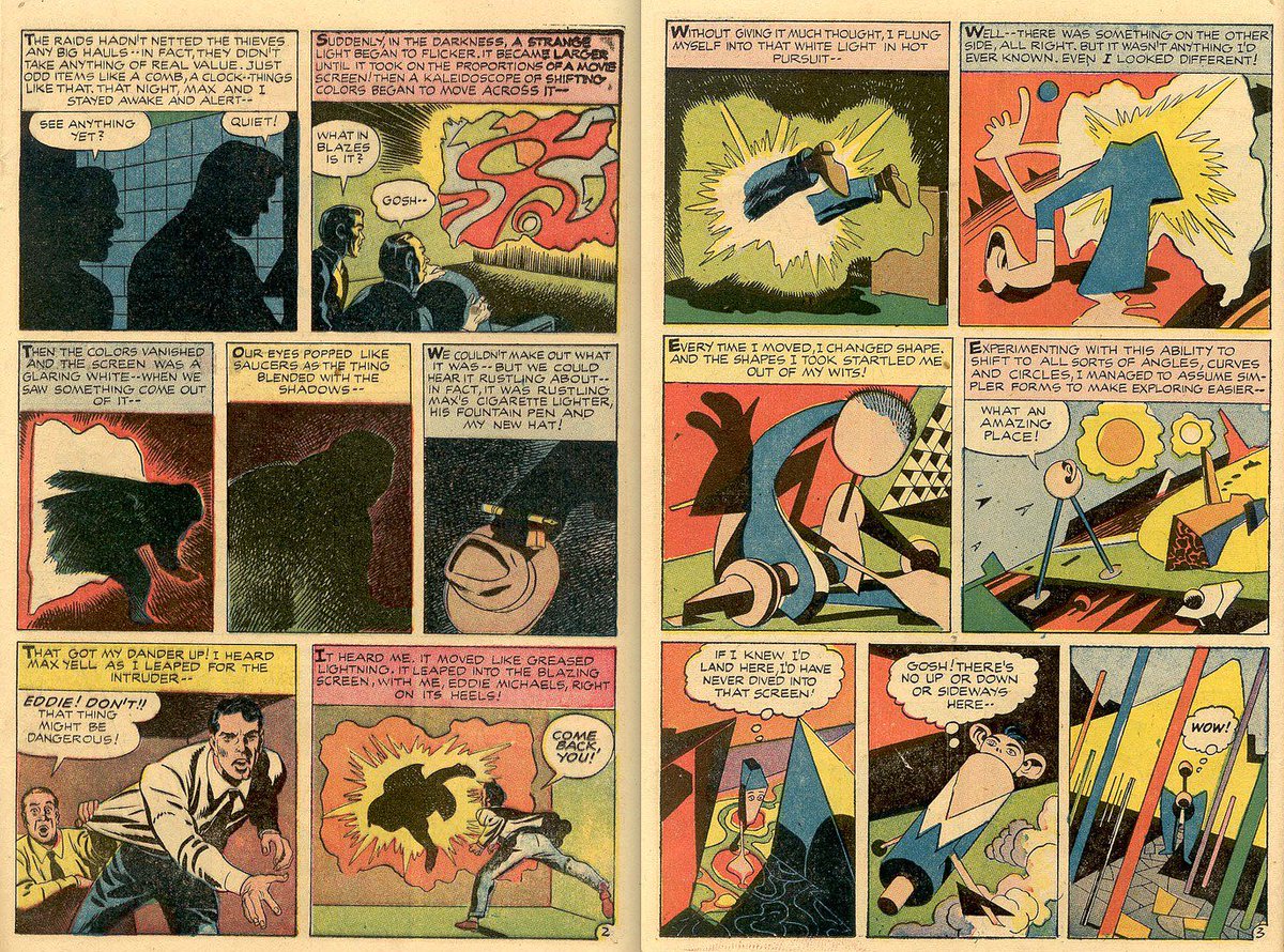 Jack Kirby explaining the multiverse in Alarming Tales (1957).