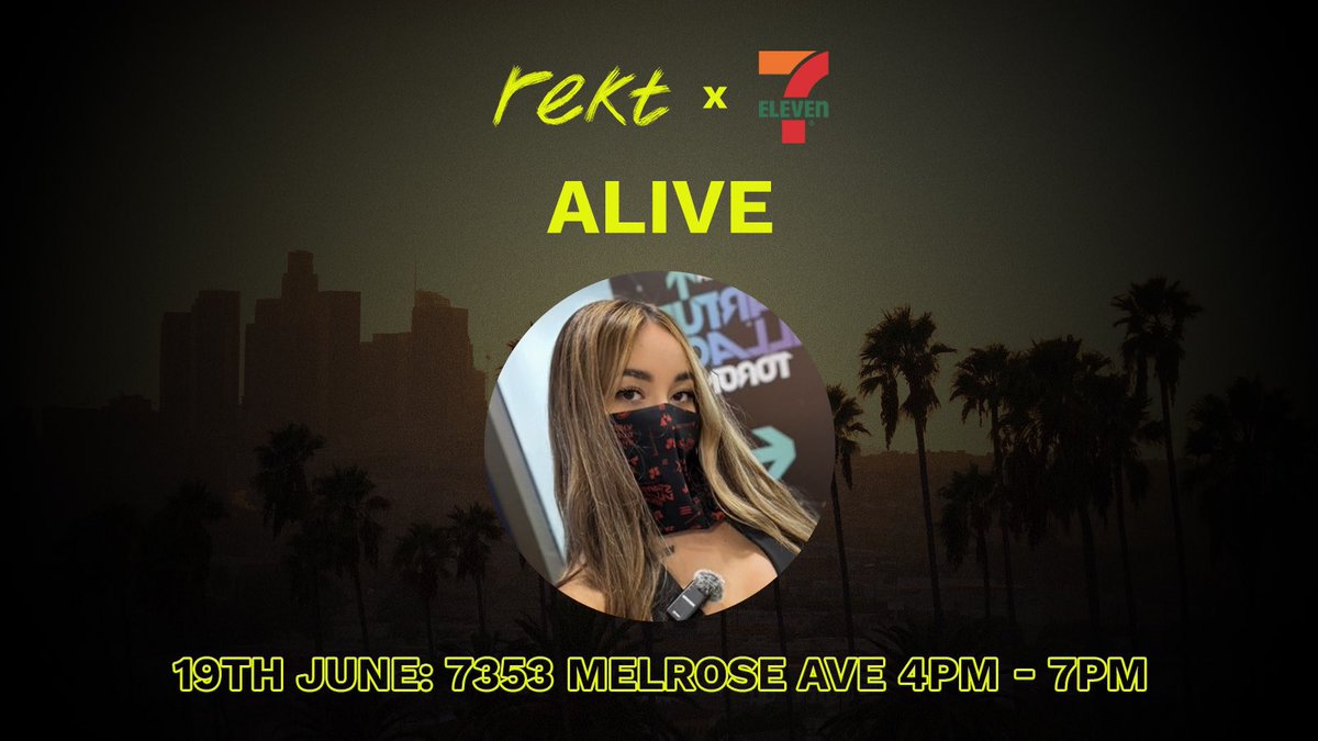 Join us tomorrow for day 1 of our 7-Eleven takeovers for an exclusive set from <a href="/degentalks/">LIV 🌷</a>.

19th June.

7353 Melrose Avenue, Los Angeles.

4PM - 7PM.