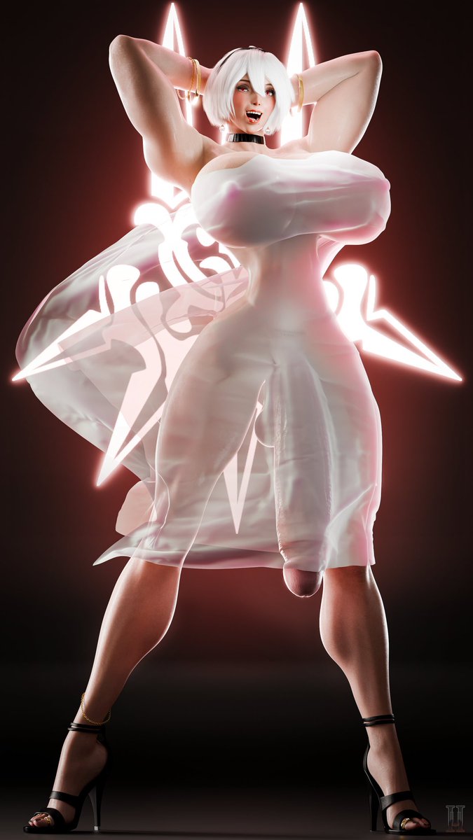 “Heh, Just got myself a new dress~ Love how it’s silky~ and how easy it is to whip my dick out for any horny sluts that can’t keep their eyes off of me~”