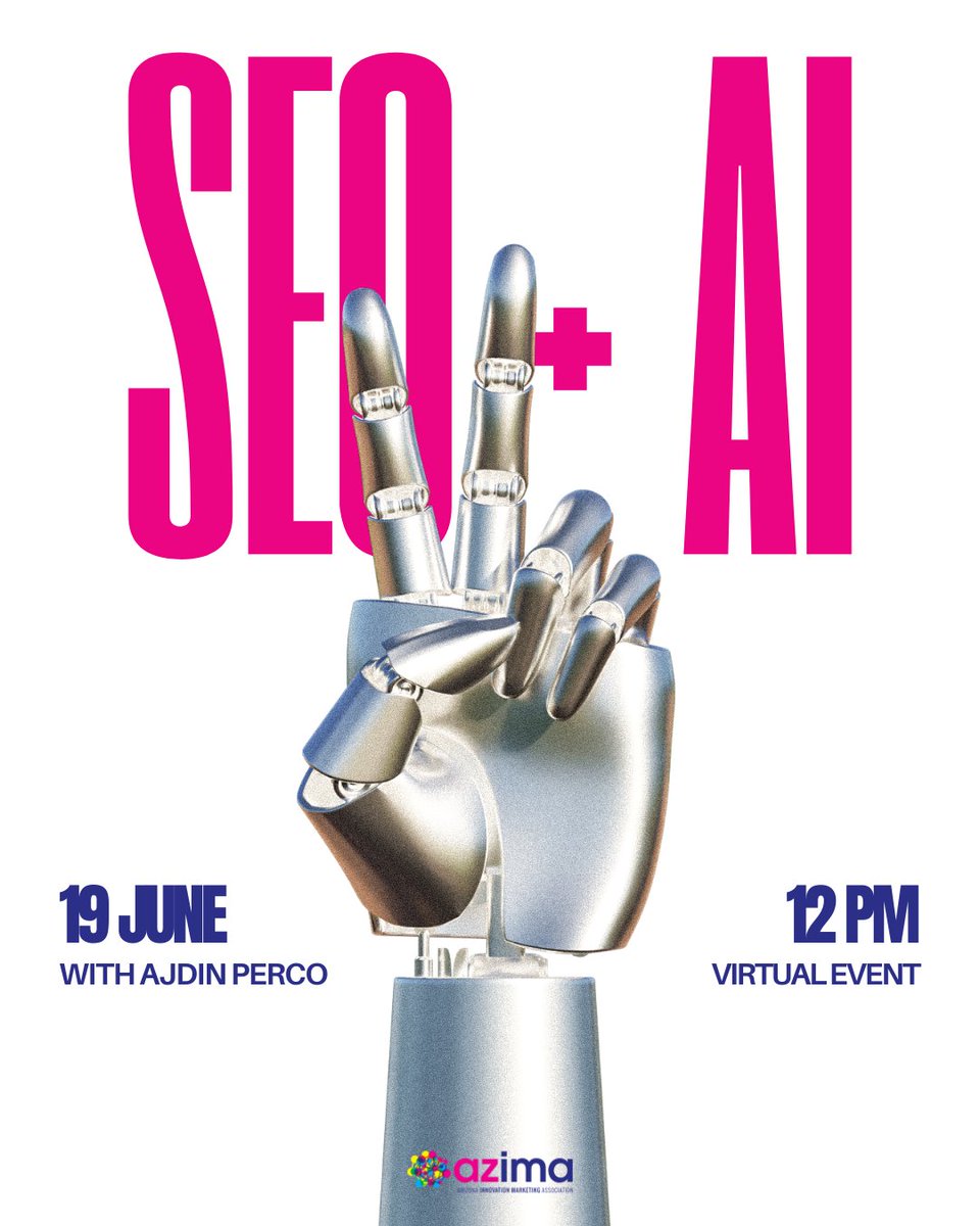 JoinAZIMA's tweet image. Happening this week: The AI Visibility Pyramid

Join us this Thursday at 12 PM MST for a can’t-miss conversation with Ajdin Perco (Animalz) on how to adapt your SEO strategy for the AI search revolution.

Register Here: joinazima.org/events/the-ai-…