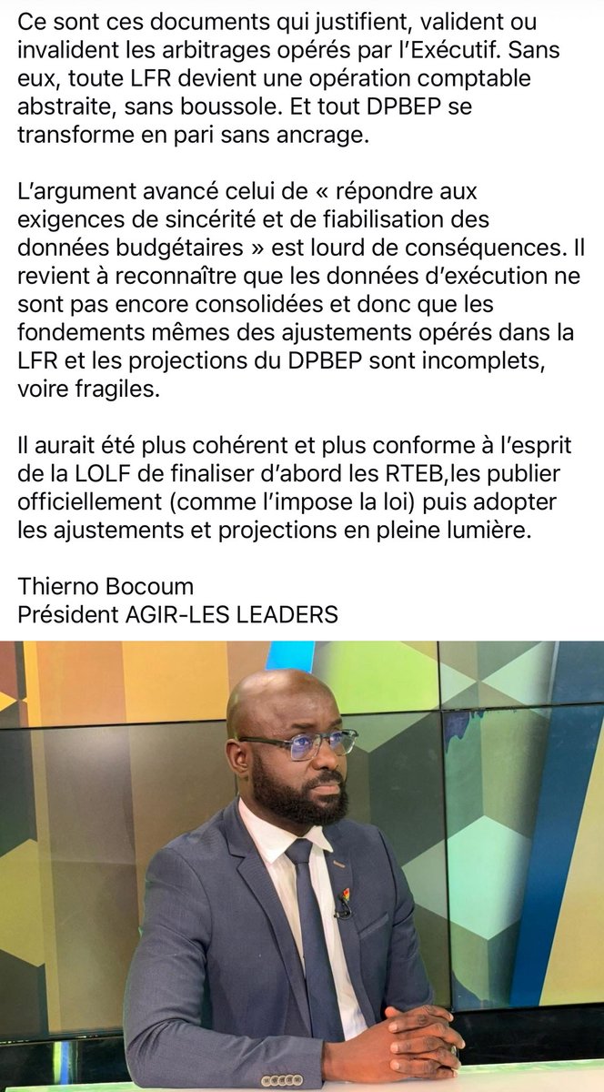 L’incohérence budgétaire qui mine la transparence 👇🏽