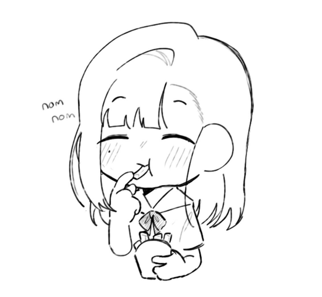 ShadeKunin's tweet photo. Too much pain on tl, have some Yuno eating fries https://t.co/EV8fQu2fsQ