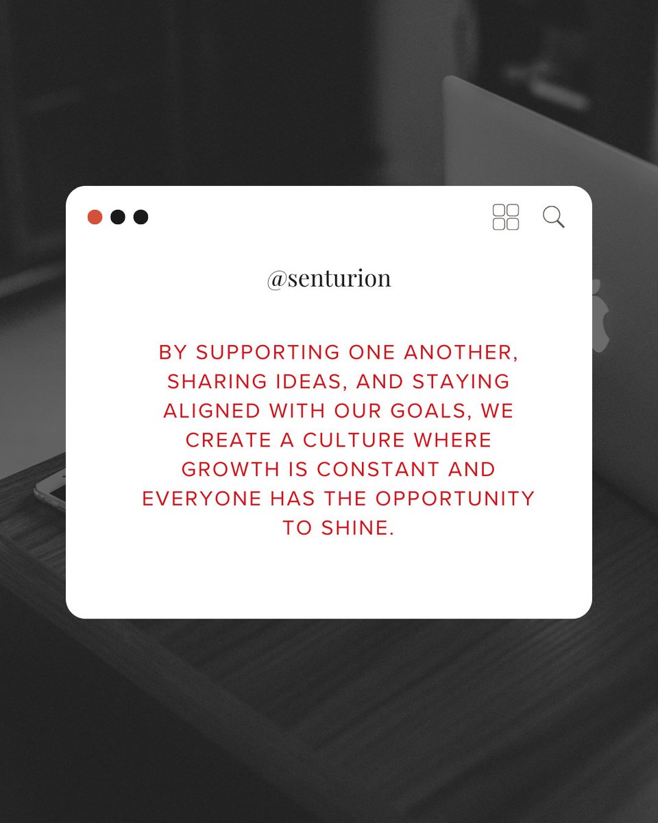 SenturionCA's tweet image. At Senturion, teamwork isn’t just a value; it’s the foundation of everything we do. 💼🤝 We believe that when we collaborate, support, and uplift one another, there’s no limit to what we can achieve together. 
-
#teamworkdriven #collaborationmatters #strongertogether