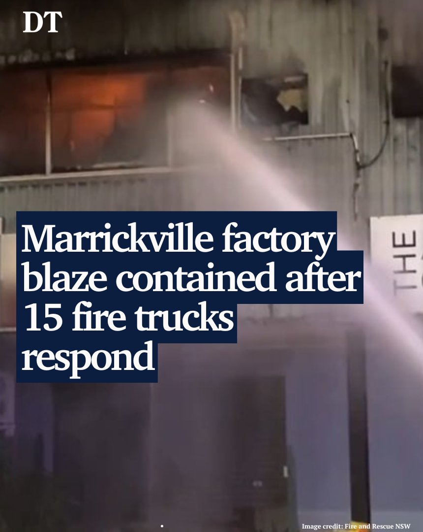A factory fire in Marrickville has been contained, after more than 15 fire trucks responded to the scene. Major roads are closed as the clean up continues 👉 bit.ly/3SYgdGY