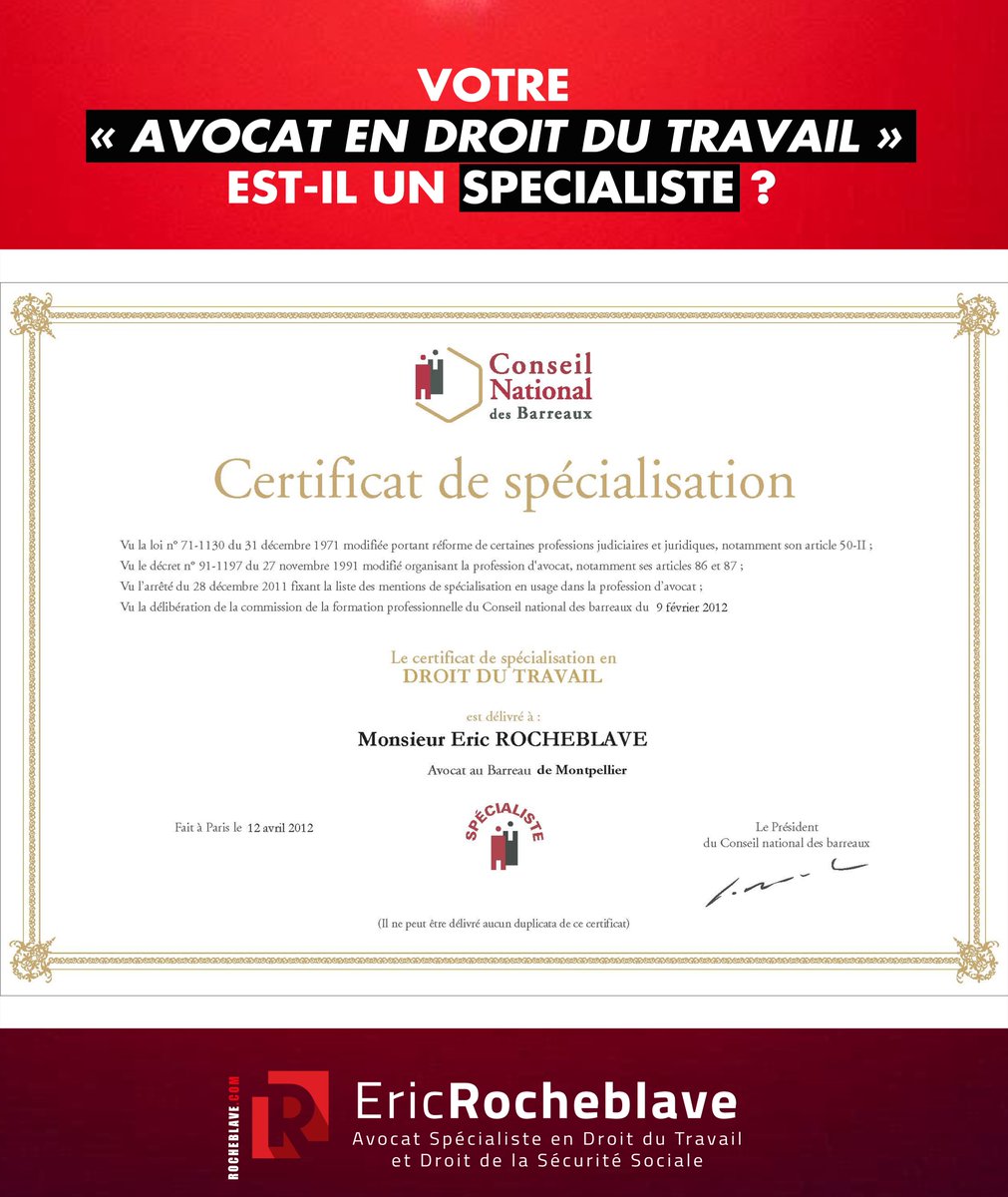 Votre « avocat en droit du travail » est-il un spécialiste ?

De nombreux avocats indiquent intervenir en droit du travail...
Mais tous ne sont pas titulaires du certificat de spécialisation en droit du travail.
Or, cette mention, officiellement délivrée, constitue une