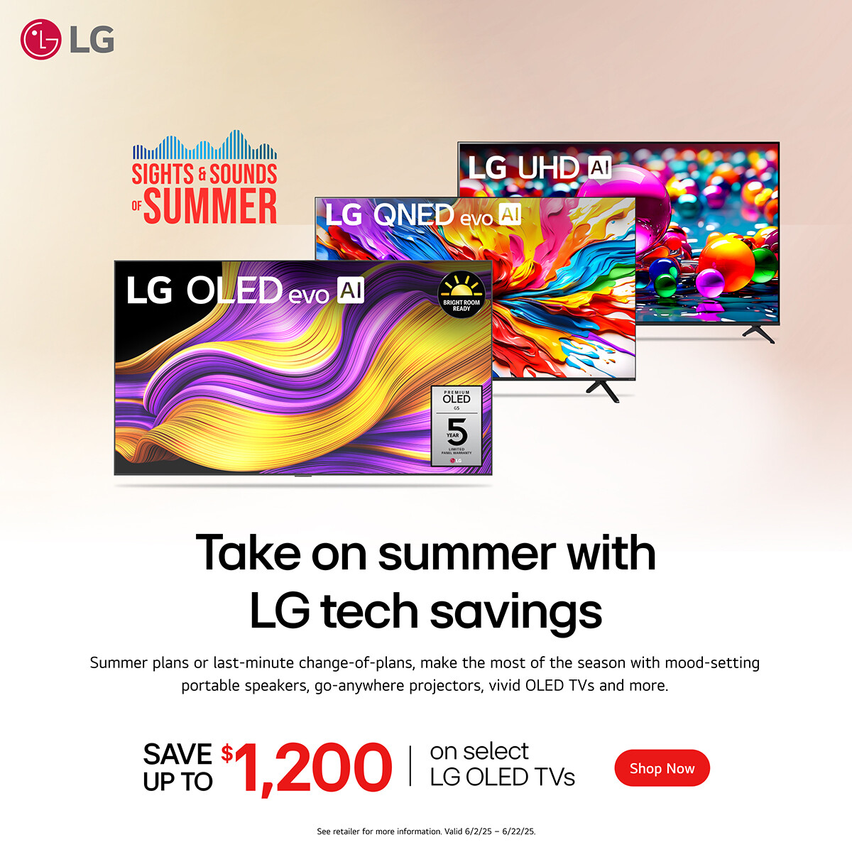Summer has never looked this vivid. Save up to $1,200 on select LG OLED TVs and elevate every sight and sound. Offer ends 6/22.

beachcamera.com/collections/lg…