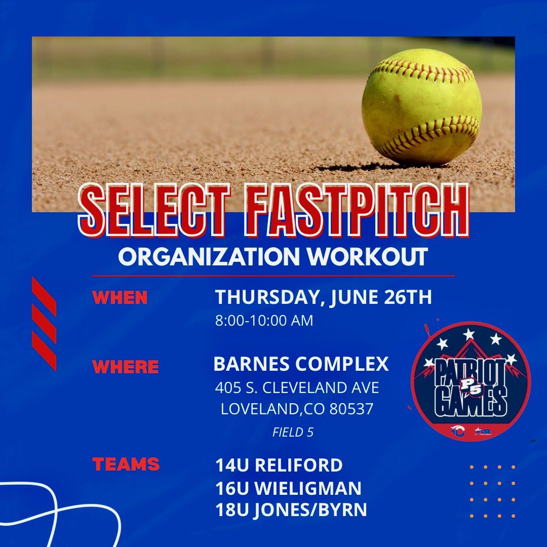 Coaches here’s the first of our next 3 workouts! 3 of our teams with some of our top 2026-2029’s!