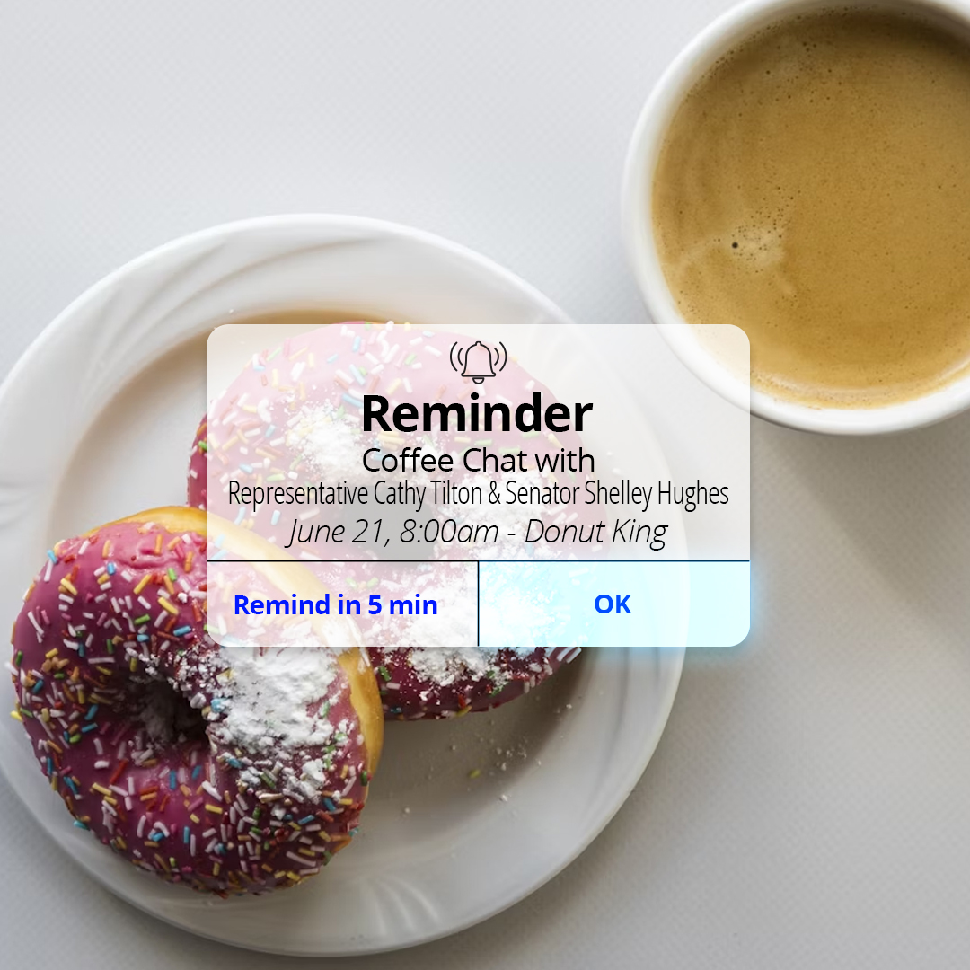 We look forward to seeing you tomorrow, June 21st, from 8-9:30am at Donut King!