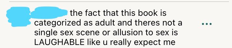 please release yourselves from the shackles of thinking that if a book doesn’t include sex scenes it’s a bad book 😭