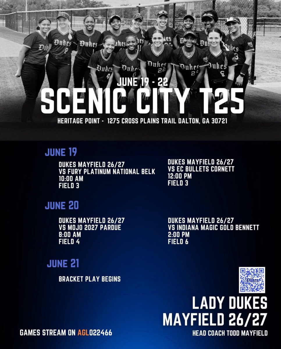 Jaya Bowick (@jayabowick) on Twitter photo Scenic City T25 ā Dalton, GA
Hereās my game schedule for this weekend!
Come out and watch as my team hits the field and competes against top talent in the Scenic City Showcase. <a href="/Dukes16uNat/">Lady Dukes Mayfield</a> <a href="/ToddMayfield85/">Todd Mayfield</a> <a href="/DJSanders37/">Doni JeneĆ©</a> <a href="/ExtraInningSB/">EXTRA INNING SOFTBALL</a> <a href="/FSU_Softball/">Florida State Softball š„</a> <a href="/DirectRecruits/">Direct Recruits</a> <a href="/CoachBallMalone/">Cindy Ball-Malone</a> Scenic City T25 ā Dalton, GA
Hereās my game schedule for this weekend!
Come out and watch as my team hits the field and competes against top talent in the Scenic City Showcase. <a href="/Dukes16uNat/">Lady Dukes Mayfield</a> <a href="/ToddMayfield85/">Todd Mayfield</a> <a href="/DJSanders37/">Doni JeneĆ©</a> <a href="/ExtraInningSB/">EXTRA INNING SOFTBALL</a> <a href="/FSU_Softball/">Florida State Softball š„</a> <a href="/DirectRecruits/">Direct Recruits</a> <a href="/CoachBallMalone/">Cindy Ball-Malone</a>