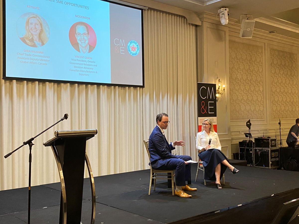 📢 Today, <a href="/SaraWilshaw/">Sara Wilshaw</a>, Canada’s Chief Trade Commissioner, led a Fireside Chat at <a href="/cme_mec/">CME-MEC</a>’s #Export2025 event. She shared insights on #GlobalMarkets, #TradeDiversification, and strategic opportunities for #CanadianSMEs. #CanadaTrade #TeamCanada