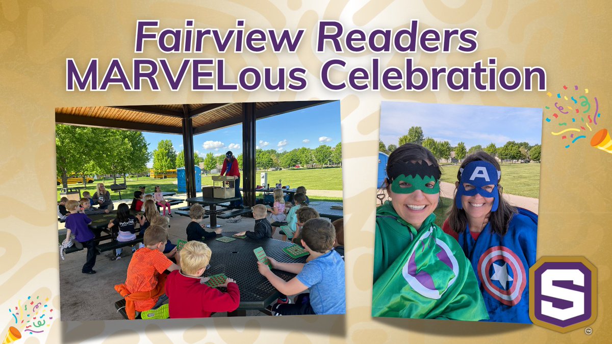 Fairview Elementary students worked hard all year to boost their at-home reading!

Students who completed the "Reading is MARVELous" challenge for at least four months earned a MARVELous celebration at Deerfield Park. 😁

Keep reading at home this summer, Fairview!