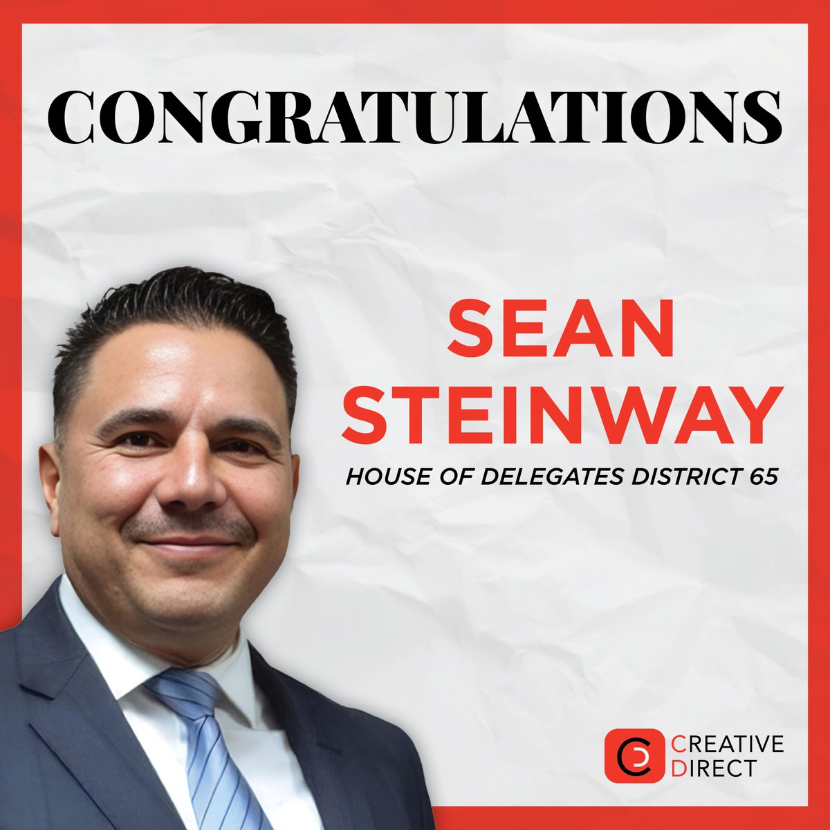 1creativedirect's tweet image. Congratulations to Sean Steinway, Republican nominee for District 65! @SeanSteinway