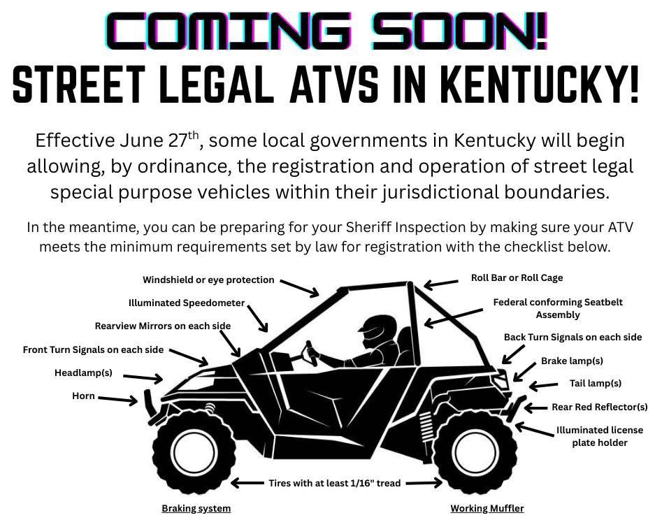 Starting June 27, Kentucky says your side-by-side or ATV can hit the streets if you play by the rules. Thanks to Senate Bill 63, special purpose vehicles can be titled and registered for road use… but make no mistake, this move isn’t just about freedom.

It’s about money.

To