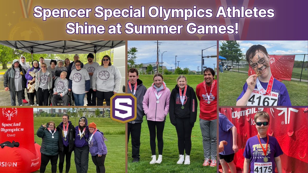 Spencer athletes represented us with pride at the Special Olympics Summer Games in Ames!

From bocce and cycling to the mini-javelin and softball throw, they gave it their all, made memories, and brought home medals—including gold and silver!
