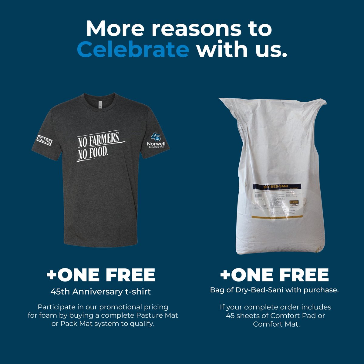 🎉 Celebrating 45 Years in the Barn! 🎉🐄

For 45 years, we’ve been proud to work alongside dairy producers — in barns, on farms, and through every challenge and triumph. Your trust and partnership have made it all possible.

To say thank you, we’ve partnered with <a href="/Promat_Inc/">Promat Inc.</a> to