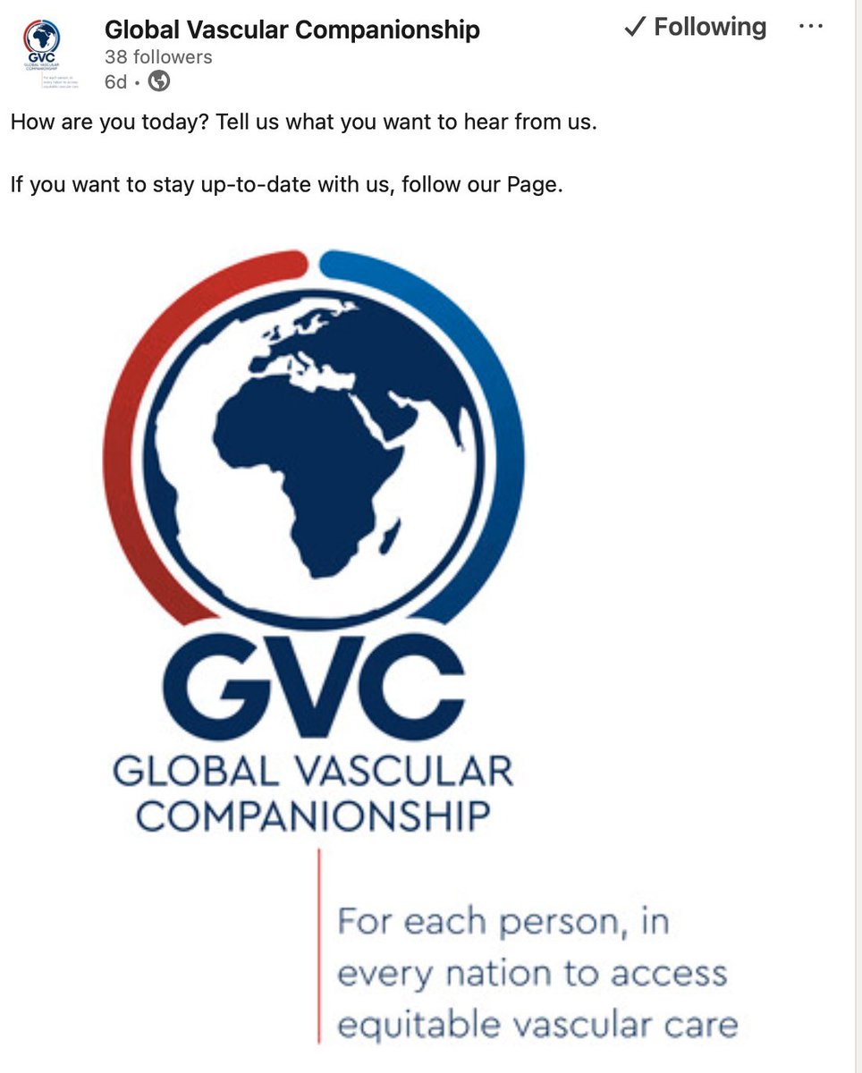 Amazing organization dedicated to improve vascular care in developing countries.  Humbling to see such amazing folks give of their time and energies.