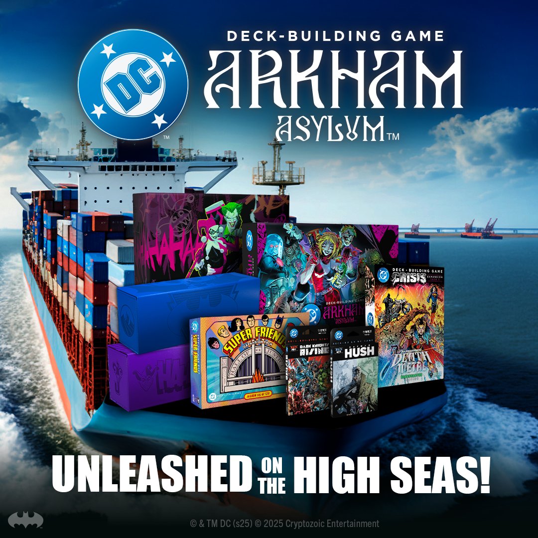 If you backed the DC Deck-Building Game: Arkham Asylum Kickstarter, start the countdown! All the games are loaded up on ships headed for ports around the world to be unleashed in July!

If you missed out: Preorder retail versions
bit.ly/DCDBG-AA
bit.ly/DCDBG-Shadows
