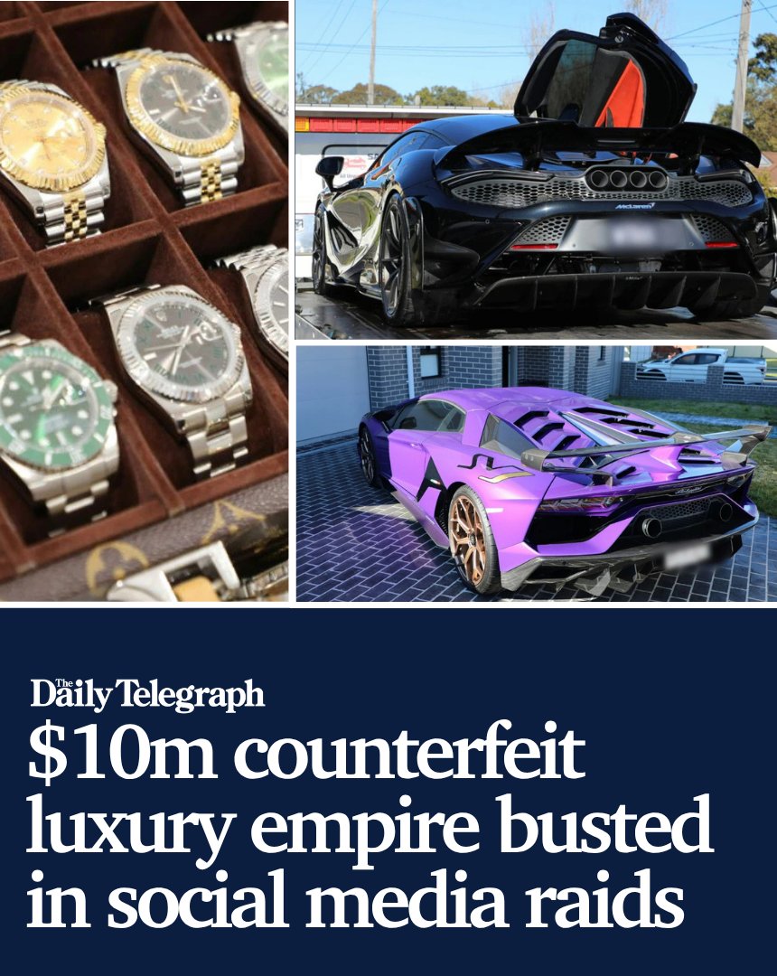 Police have seized supercars, designer jewellery, hundreds of counterfeit goods and a gel blaster after dismantling a Sydney-based crime syndicate ▶️ bit.ly/45uGRi5

📲 Get the biggest stories first with The Daily Telegraph app: onelink.to/kysqh4