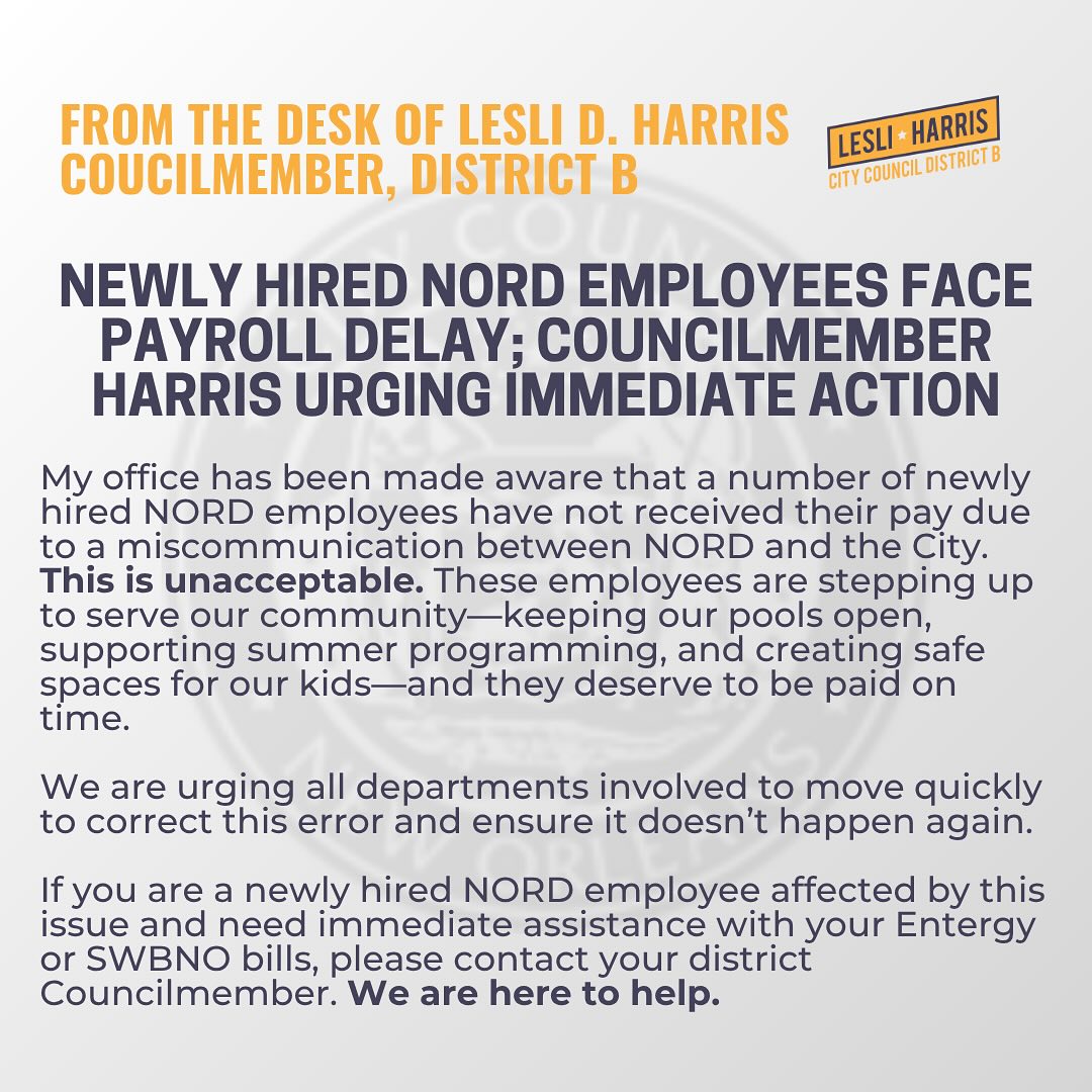 FixNOLA's tweet photo. Summer employees not being paid... again? @CityOfNOLA https://t.co/F9QMyisUNH