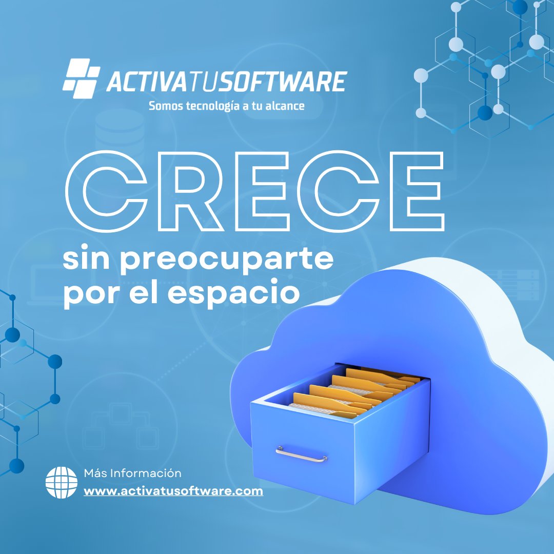 activatusoft's tweet photo. A medida que crecen tus operaciones, crece también tu almacenamiento. Nuestro sistema te ofrece expansión automática, para que no te detengas por falta de espacio. Trabaja sin límites con https://t.co/08tRvK25mt https://t.co/YEvbsohFki