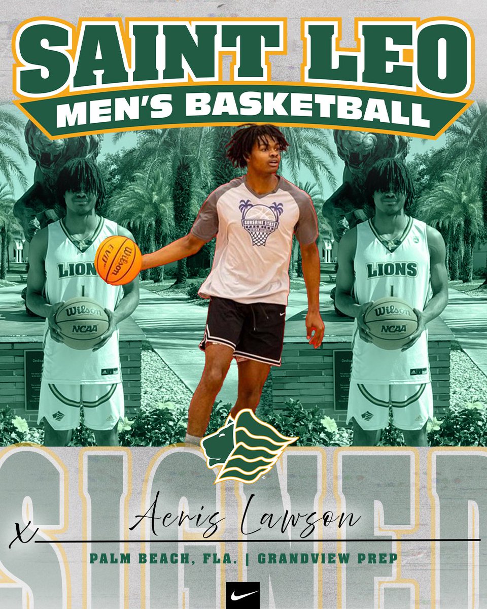 Saint Leo MBB (@saintleombb) on Twitter photo Signed 🖊️
🦁 Fans welcome Aeris Lawson (6’4 G) to the Green and Gold 🦁 #GoLions
<a href="/AerisLawson/">Aeris Lawson</a> Signed 🖊️
🦁 Fans welcome Aeris Lawson (6’4 G) to the Green and Gold 🦁 #GoLions
<a href="/AerisLawson/">Aeris Lawson</a>