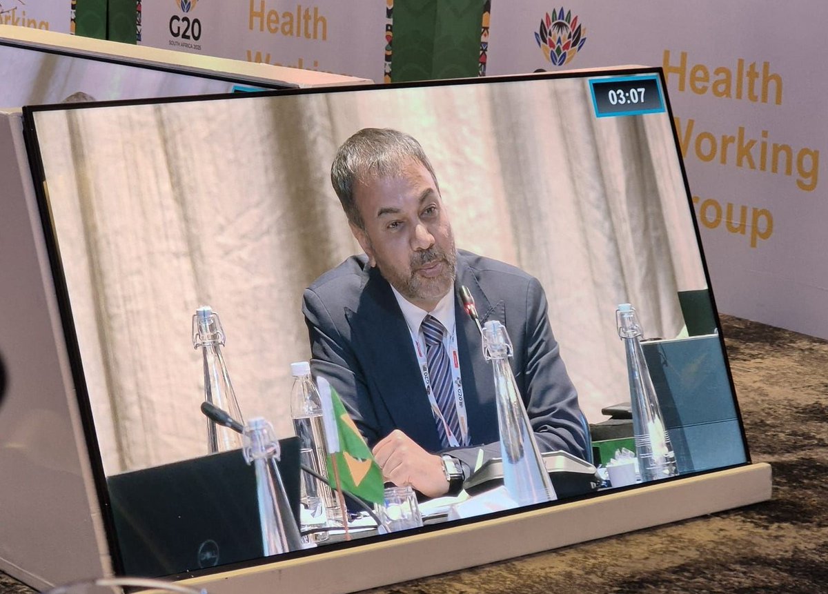 Prof_Yadav_SCM's tweet image. I had the opportunity to participate in the G20 Health Working Group meeting in Johannesburg from June 10–12. The sessions on medical countermeasures and pandemic preparedness were quite insightful. I spoke at the G20 Strategic Dialogue on Advancing Equitable Access to NCD…