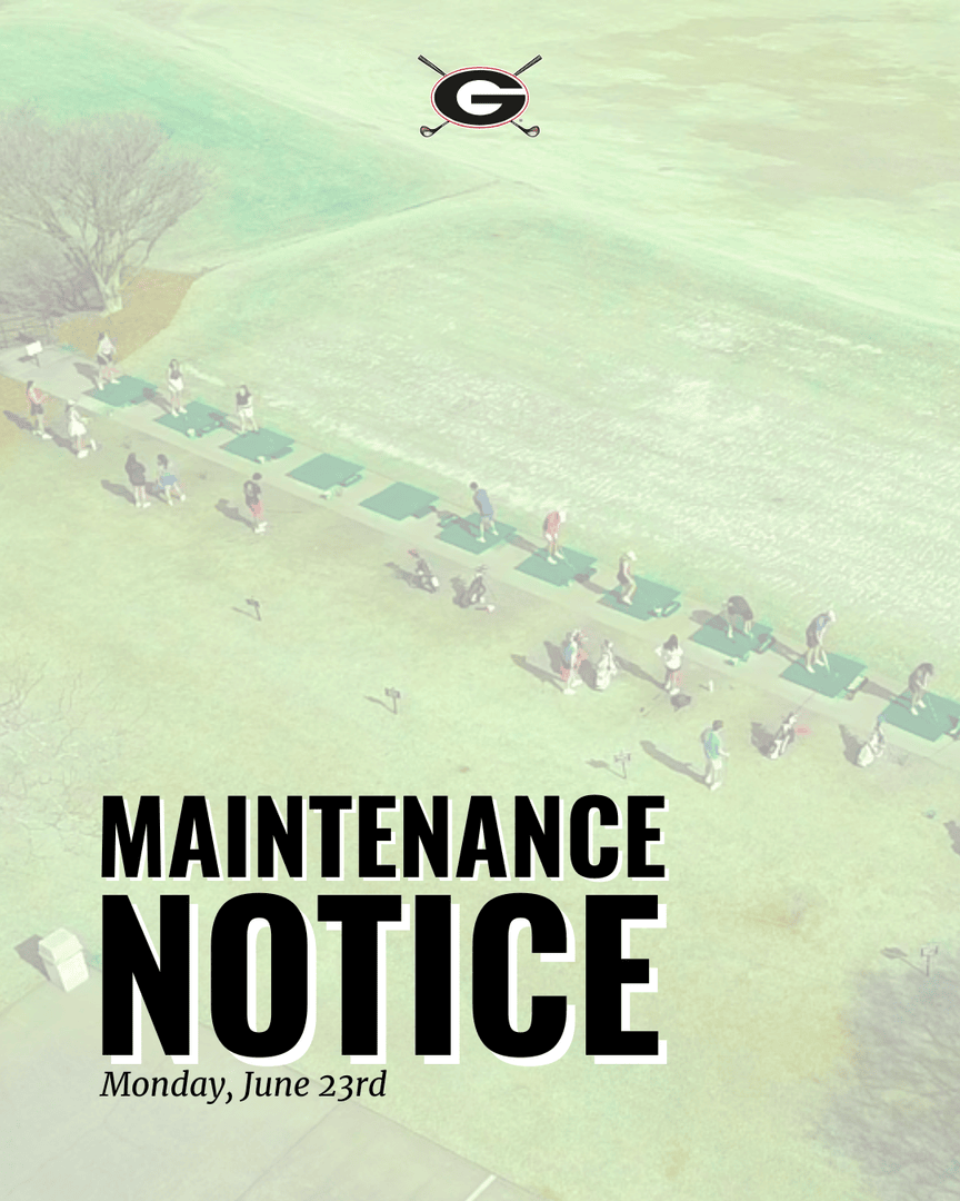 Heads up! Routine maintenance for the driving range will take place on Monday, June 23rd (instead of Tuesday).

🗓️ On Monday (6/23), the range will open at 11:00 AM.
🗓️ On Tuesday (6/24), the range will open at 7:30 AM.

Thanks for your understanding!