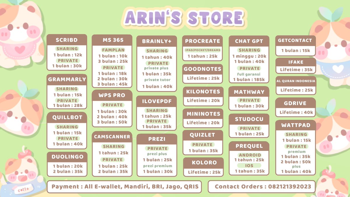 veasls's tweet photo. haaii! aku open app premium nih, boleh banget dikepoin dulu untuk order &amp; tanya tanya bisa ke https://t.co/NS0bqhyUvB 🫶🏻

t. wtb wts jual beli pro sewa picsart iqiyi netflix disney hotstar youtube wetv viu quillbot iqiyi chatgpt capcut canva vsco premium bulan tahun murah 🍓 https://t.co/fANtQFNgo8