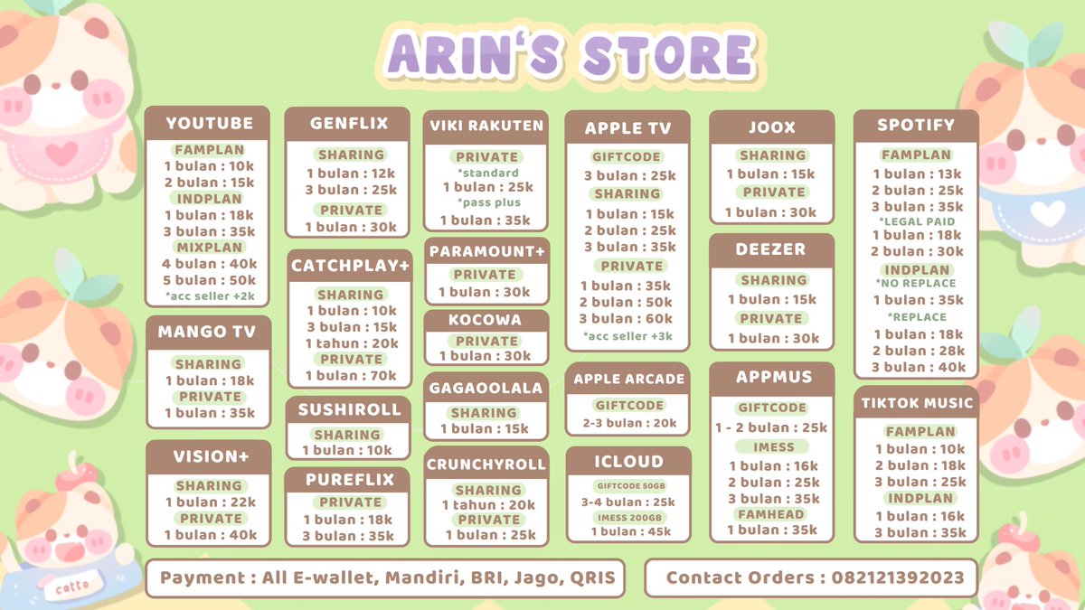 veasls's tweet photo. haaii! aku open app premium nih, boleh banget dikepoin dulu untuk order &amp; tanya tanya bisa ke https://t.co/NS0bqhyUvB 🫶🏻

t. wtb wts jual beli pro sewa picsart iqiyi netflix disney hotstar youtube wetv viu quillbot iqiyi chatgpt capcut canva vsco premium bulan tahun murah 🍓 https://t.co/fANtQFNgo8