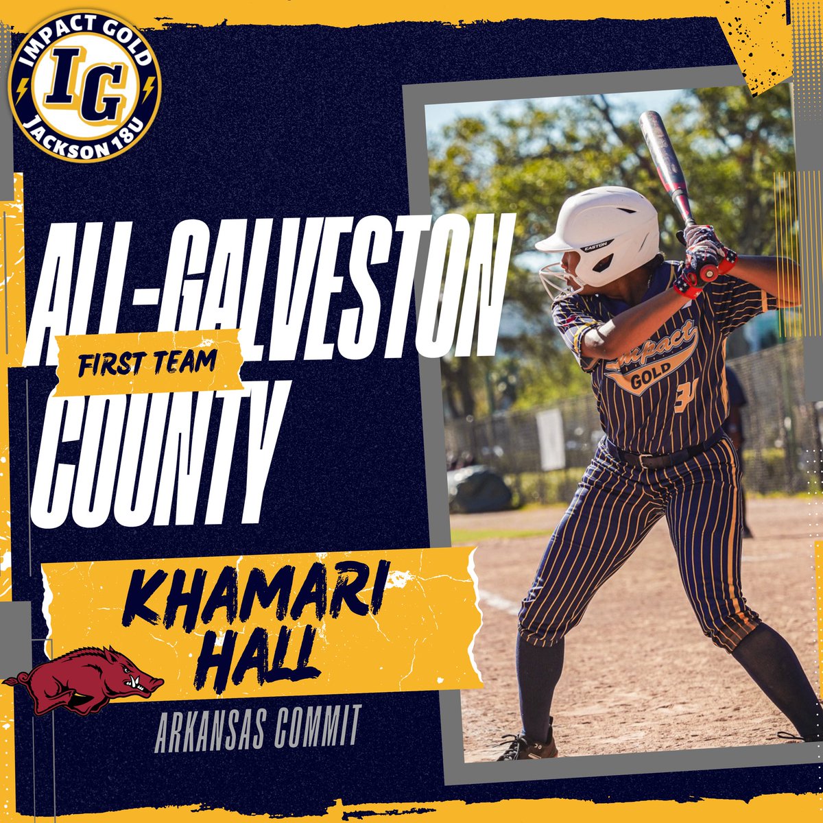 Impact Gold Jackson 18Uš„ (@ig_jackson18u) on Twitter photo Congratulations to Arkansas signee Khamari Hall for being named First Team All-Galveston County!! Way to go <a href="/KhamariHall2025/">Khamari Hall</a>!!
#betheimpact #trusttheprocess #goldblooded #igjackson18u Congratulations to Arkansas signee Khamari Hall for being named First Team All-Galveston County!! Way to go <a href="/KhamariHall2025/">Khamari Hall</a>!!
#betheimpact #trusttheprocess #goldblooded #igjackson18u
