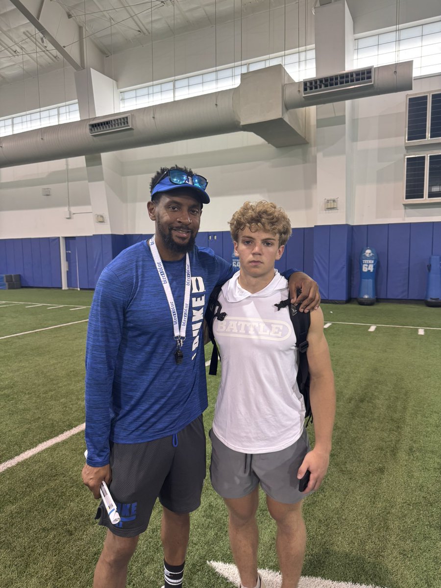 christianbrevig's tweet photo. Had a great time competing at the Duke Football Camp. Learned a lot of good lessons and skills from the coaches.  Thanks @CoachZohn and @da_real_Smitty!
@Coach_MannyDiaz 
@coachmarsh_78 https://t.co/QAb3HbNnJG