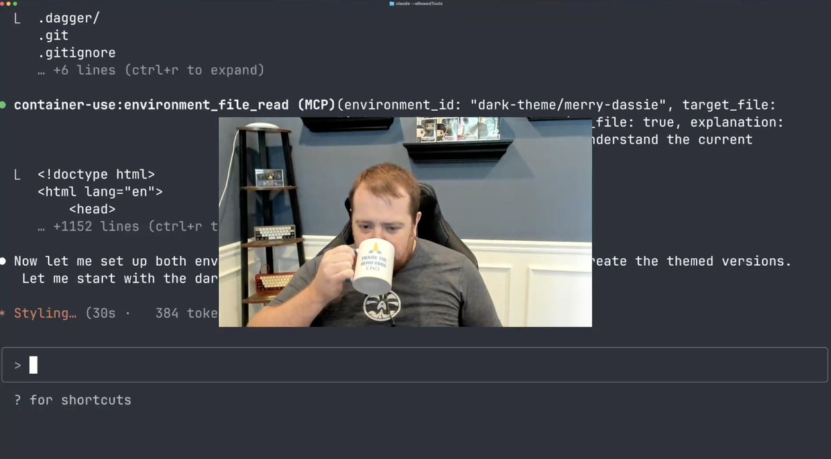 Dagger (@dagger_io) on Twitter photo What if your AI agent could test multiple ideas without touching your main branch?
<a href="/kylepenfound/">Kyle Penfound</a>'s demo shows how to prototype UI changes in parallel, each in its own isolated environment. Fast, clean, and agent-native. What if your AI agent could test multiple ideas without touching your main branch?
<a href="/kylepenfound/">Kyle Penfound</a>'s demo shows how to prototype UI changes in parallel, each in its own isolated environment. Fast, clean, and agent-native.