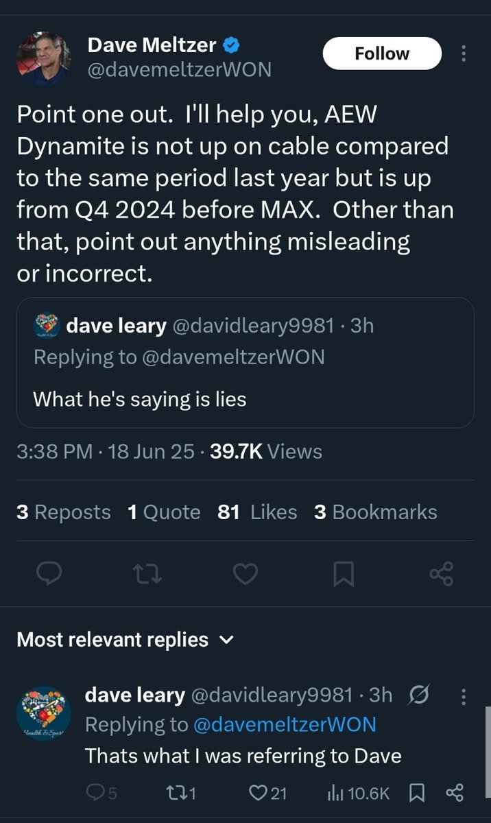 Meltzer Said What? (@meltzersaidwhat) on Twitter photo <a href="/prowrestletimes/">ProWrestleTimes</a> "Aside from this lie right here, name ONE lie Tony told!" - Dynamite Dave Propaganda Relations Meltzer <a href="/prowrestletimes/">ProWrestleTimes</a> "Aside from this lie right here, name ONE lie Tony told!" - Dynamite Dave Propaganda Relations Meltzer