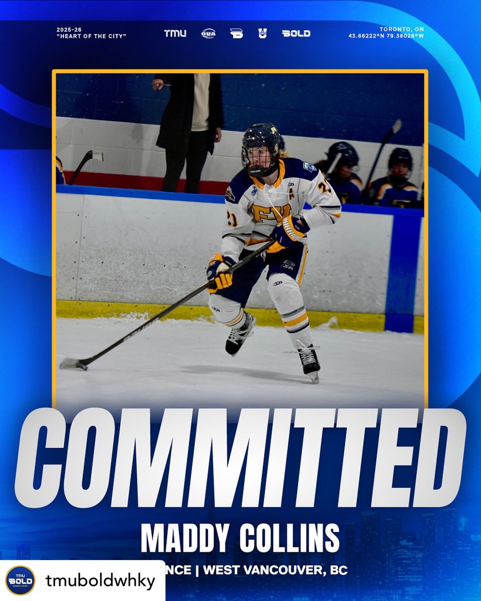 Congratulations to <a href="/FVRush_aaa/">Fraser Valley Rush</a> defender Maddy Collins on her commitment to Toronto Metropolitan University!