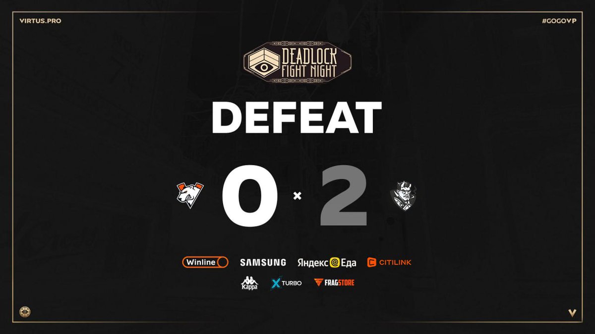virtuspro's tweet photo. Despite all our efforts, today the victory went to our opponents.

#Deadlock #GOGOVP https://t.co/2ZfA32IbRH