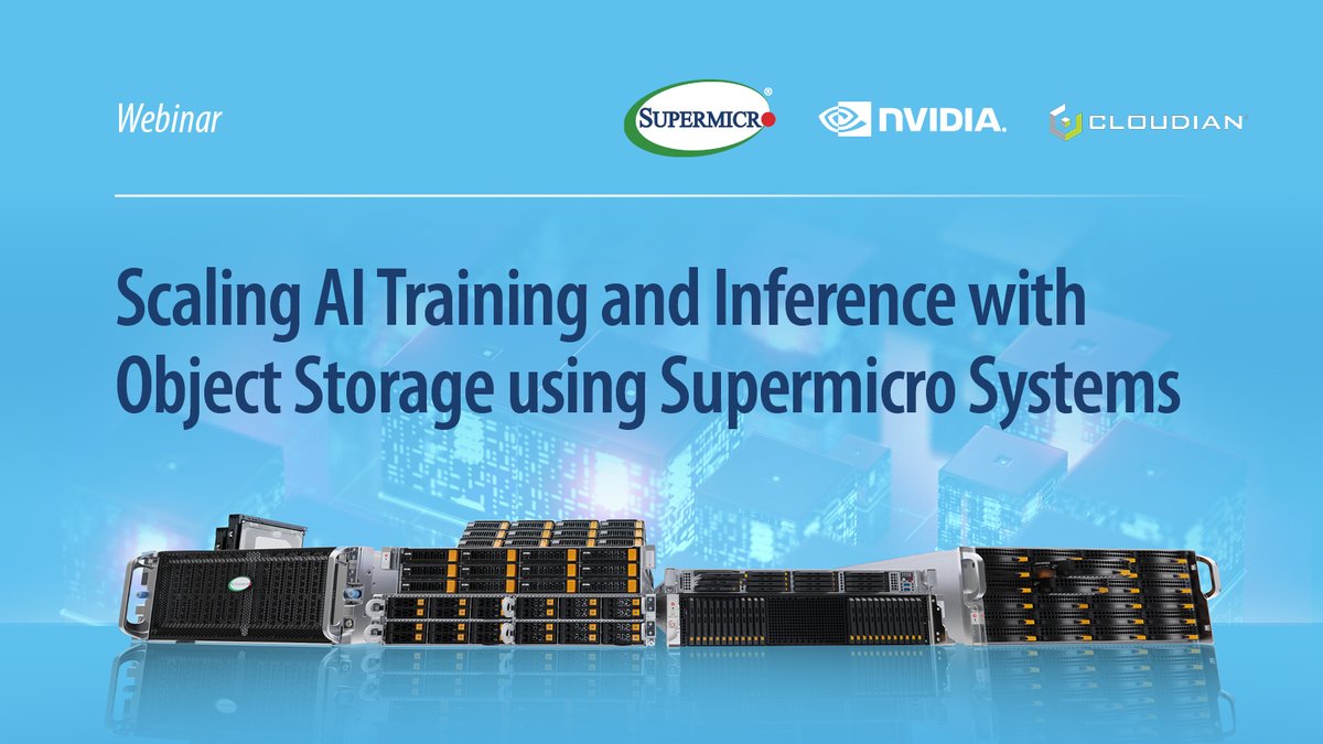 Supermicro (@supermicro_smci) on Twitter photo Don't miss out on our exciting webinar!
Join experts from Supermicro, @NVIDIA, & <a href="/CloudianStorage/">Cloudian</a> to learn the history of object storage & how it's used today for AI training, inference workloads, & more!
📅June 24, 2025
🕛10:00am PDT
Register now: hubs.la/Q03sPtJD0 Don't miss out on our exciting webinar!
Join experts from Supermicro, @NVIDIA, & <a href="/CloudianStorage/">Cloudian</a> to learn the history of object storage & how it's used today for AI training, inference workloads, & more!
📅June 24, 2025
🕛10:00am PDT
Register now: hubs.la/Q03sPtJD0