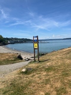 We issued a Marine Beach Warning Advisory today at Tacoma’s Jack Hyde Beach. 

Tests of water we sampled June 16 show high levels of bacteria that increase your risk of gastrointestinal illness if you contact it. 

Don’t swim or wade in the area while the advisory is in place.