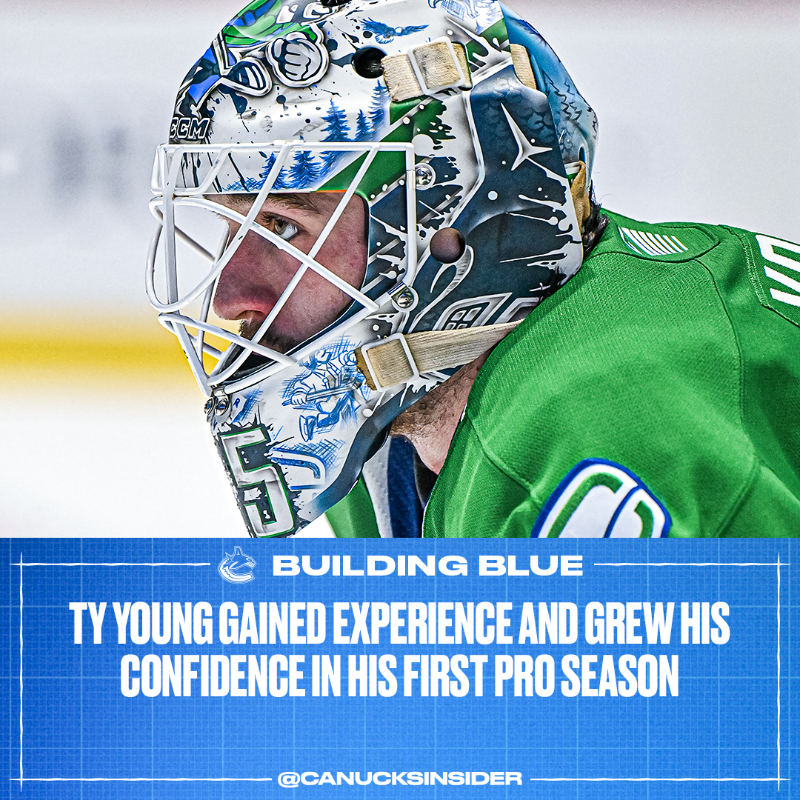 CanucksInsider's tweet photo. Goaltender Ty Young had steady growth in his first season as a professional, taking every opportunity to develop on and off the ice. #BuildingBlue
FEATURE READ 👇