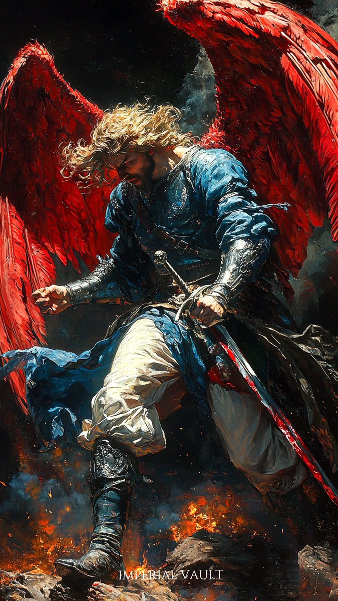 imperialvault's tweet photo. - Rising from the flames, the crimson-winged warrior strikes with divine fury https://t.co/9WKtUapc1g