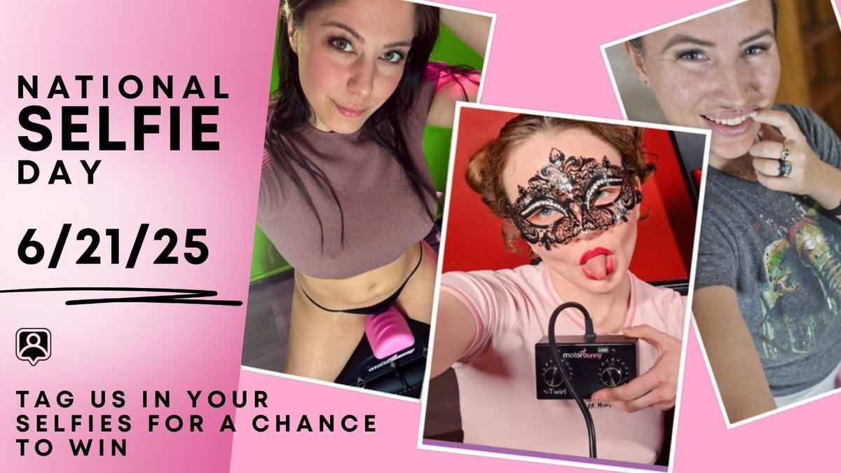 It's National Selfie Day! Snap a selfie and on your Motorbunny and post it to below 👇 for a chance to win a Playmate Haptic Plug-In or a G-Thing Bulb/G2G Panty Vibe (your choice).
Pouty, duck, and Oh faces welcome!