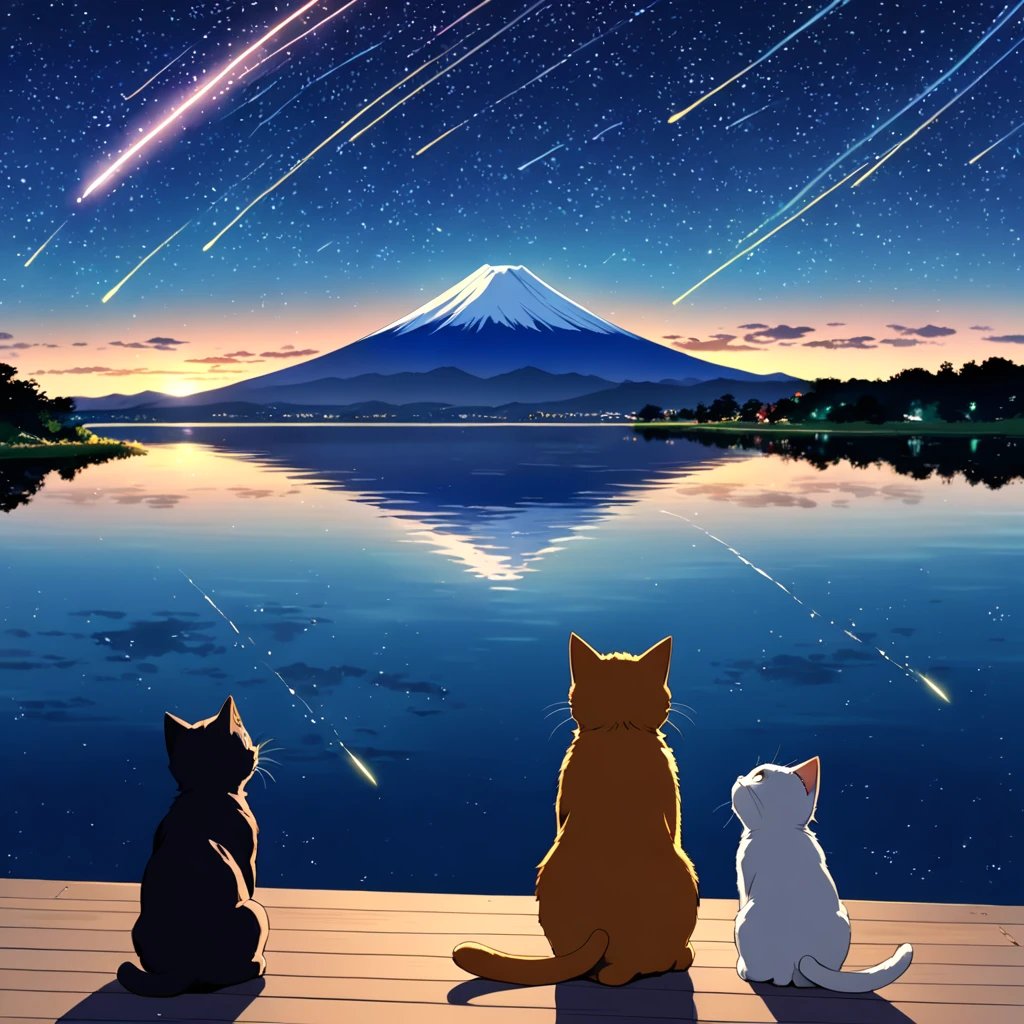 ai_pixel60667's tweet image. Kittens enjoying shooting stars
#AIart #AIillustration #generatedimage   #AIアート #AIart   #AIイラスト #生成画像 #子猫たち