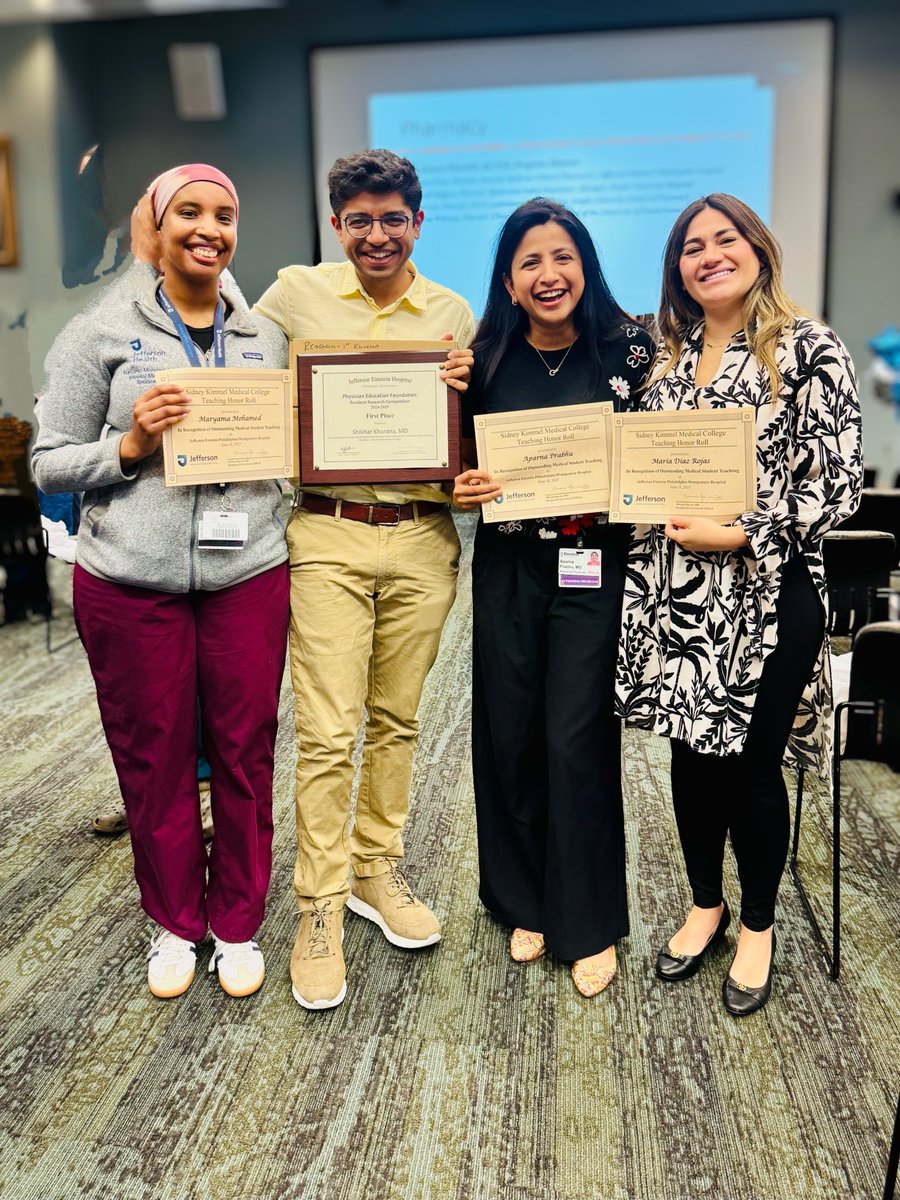 Congratulations on the Honor Roll award to our department of Neurology who do an amazing job teaching the medical students. Congratulations to Shikhar Khurana on winning 1st place in the resident research competition.