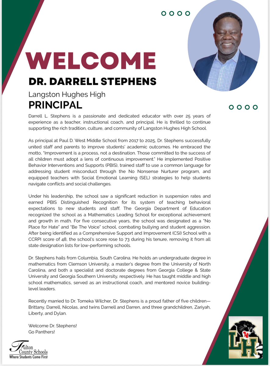Welcome to Zone 3 Dr. Stephens!  

<a href="/FultonCoSchools/">FultonCountySchools</a> <a href="/RonMaxwellFCS1/">Ron Maxwell (@FCS)</a>