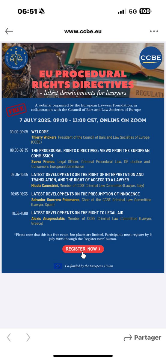 Le 7 juillet séminaire en ligne du CCBE avec les meilleurs experts du Comité droit pénal sur les garanties procédurales de l’UE